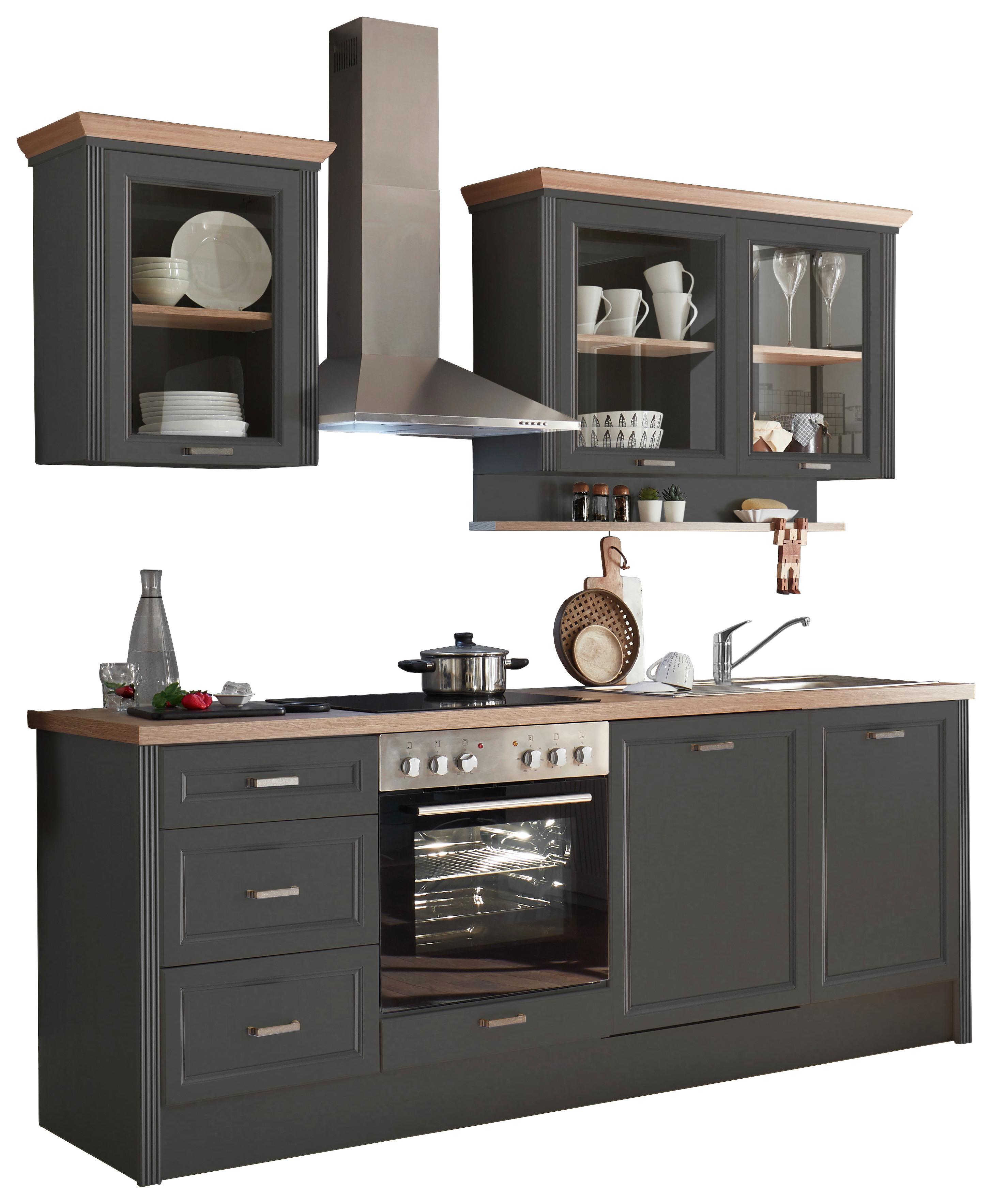 Konyhablokk Jasmin - Artisan tölgy/antracit, Modern, faalapú anyag (235/228/60cm)