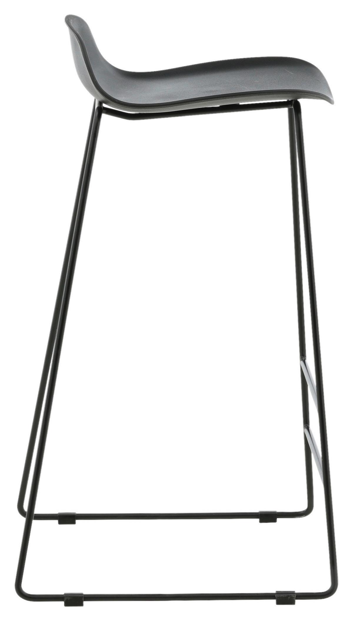 Barhocker-set Wave - Schwarz, Design, Kunststoff/Metall (50/87/42cm) - Livetastic