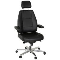 Chefsessel Hours Wippfunktion Schwarz Bis 150 Kg - Silberfarben/Schwarz, Basics, Leder/Kunststoff (70/152/70cm) - MID.YOU