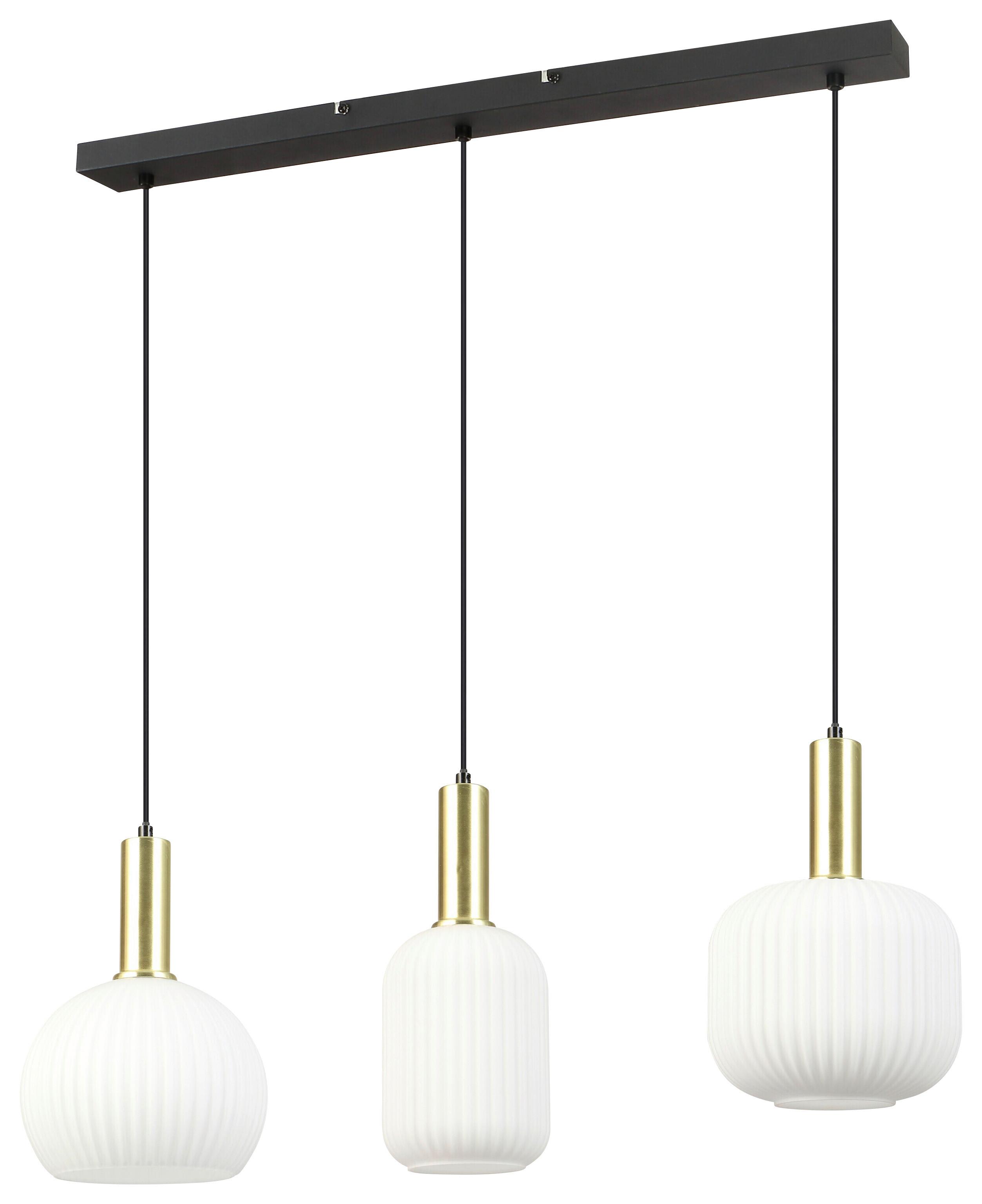 ZÁVESNÉ SVIETIDLO SCHER - čierna/biela, Modern, kov/sklo (84/20.5/120cm) - Mömax