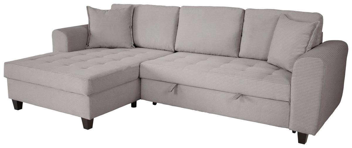 Ecksofa Moritz Grau S: ca. 155x265 cm - Grau, Trend, Textil (155/265cm)
