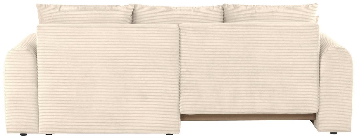 Ecksofa Joni Creme S: 250 cm - Creme/Schwarz, Design, Textil (250/151cm) - MID.YOU