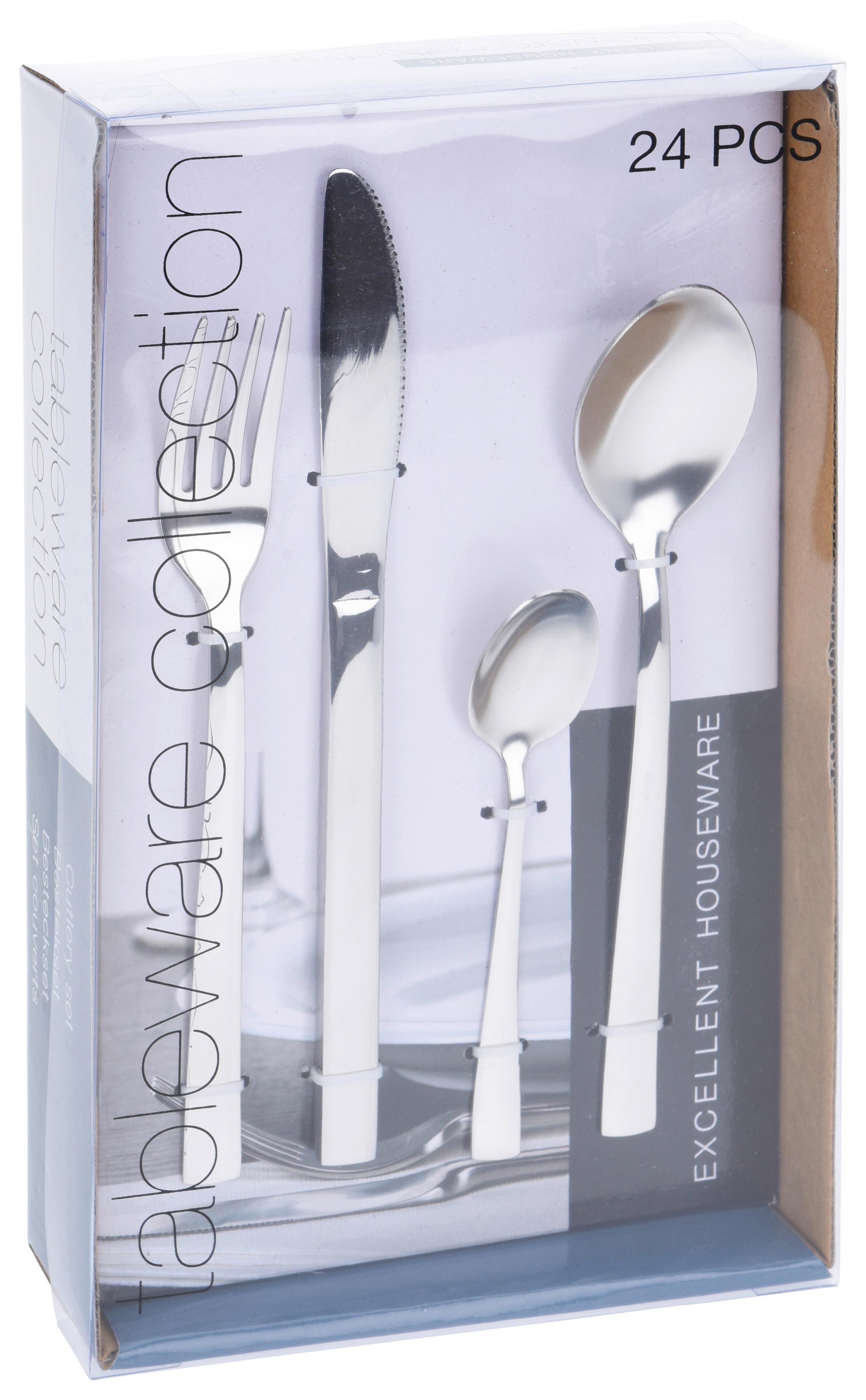 Besteckset 24-Teilig für 6 Personen - Silberfarben, Basics, Metall (23/15,5/6cm)