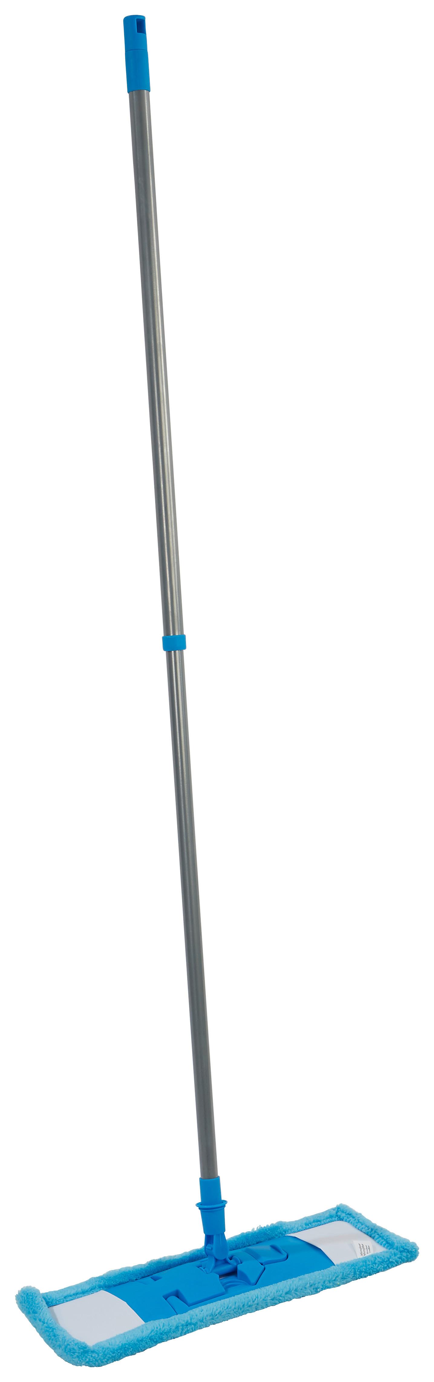 Bodenwischer Moritz Mit Teleskopstiel - Blau/Grün, KONVENTIONELL, Kunststoff/Textil (44/138cm) - Homezone