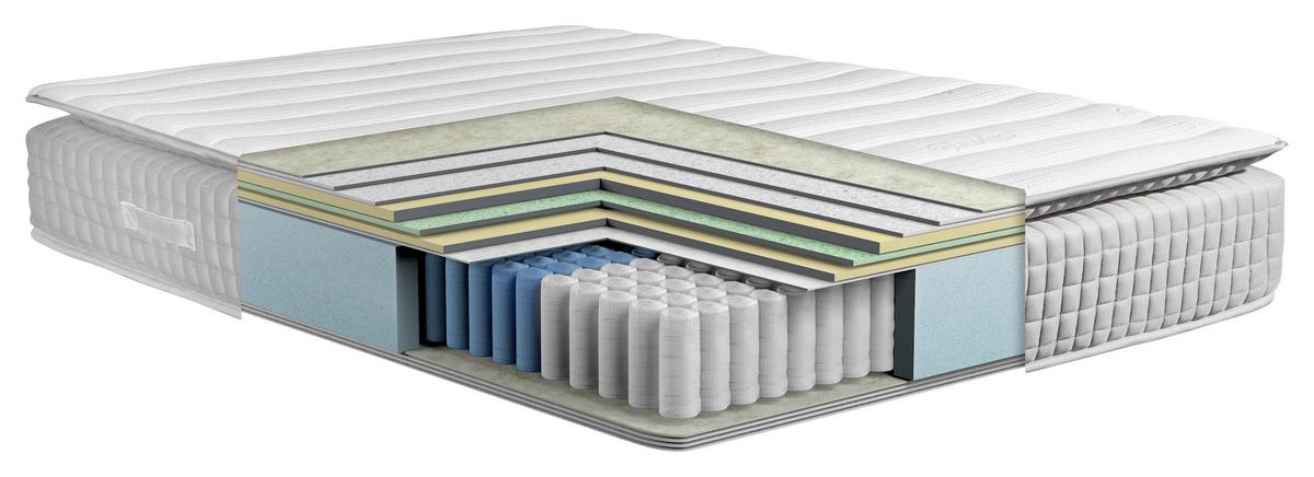 Taschenfederkernmatratze Jumbo LF: 180x210 cm - Weiß, Basics, Textil (180/210cm) - Livetastic