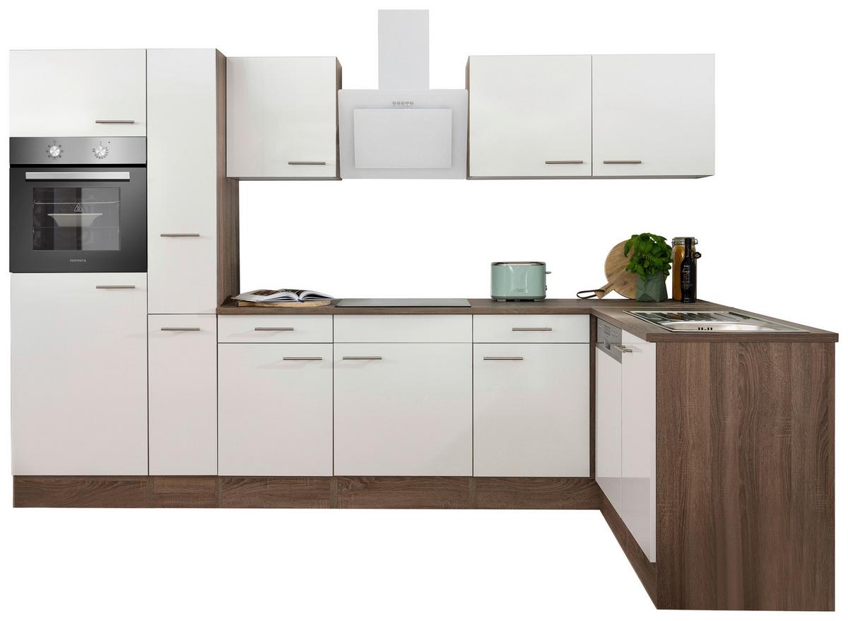 Eckküche Oliver L-Küchenblock 310 cm - Eichefarben/Weiß, Basics, Holzwerkstoff (310/172cm) - Respekta