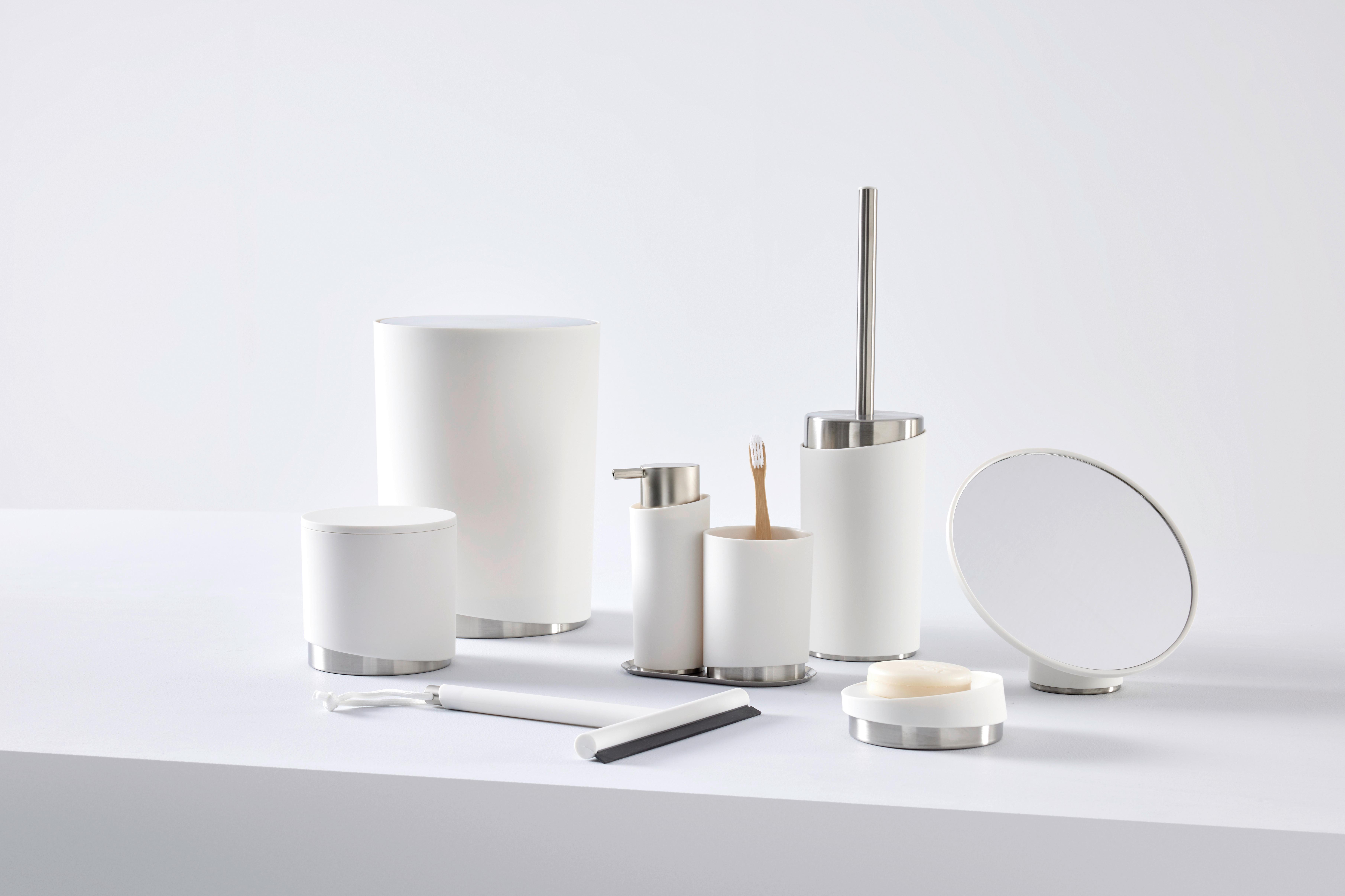Kozmetické Zrkadlo Chris - biela, Moderný, kov/plast (19,9/17,2/13,3cm) - Premium Living