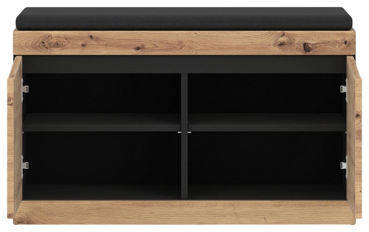 Garderobenbank Turino Eiche Artisan Dekor B: 86 cm - MODERN, Holzwerkstoff (86/49/39,9cm)