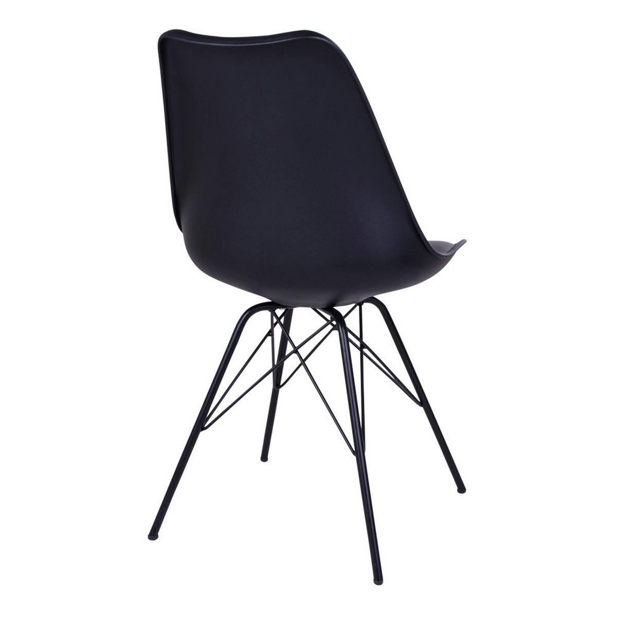 Stuhl-Set Oslo Schwarz B: 48 cm - Schwarz, MODERN, Kunststoff/Textil (48/86/55cm) - MID.YOU
