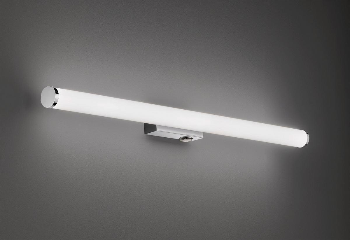 Led Bad-wandleuchte Mattimo Ip44 Mit Schalter, 1-Flammig - Chromfarben/Weiß, Basics, Kunststoff/Metall (80/5,5cm) - Trio Leuchten