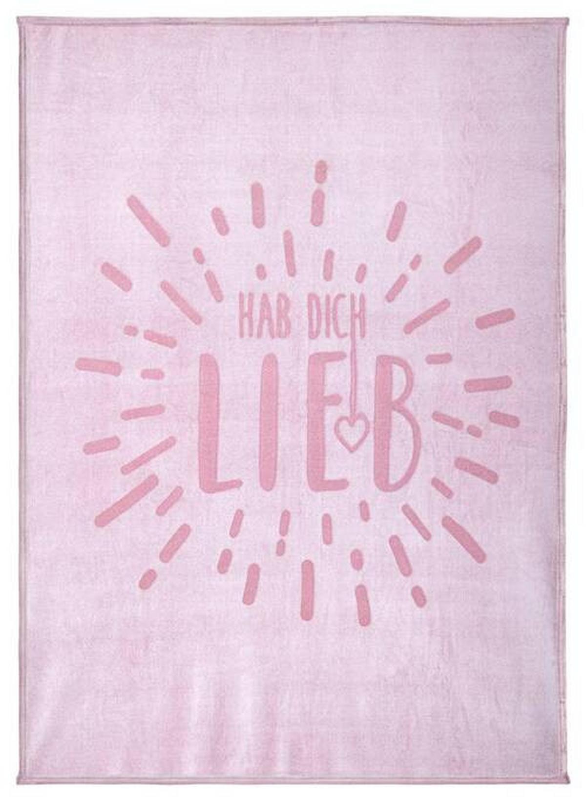 Kuscheldecke Sophia Rosa 130x170 cm Schriftzug - Rosa, MODERN, Textil (130/170cm) - Luca Bessoni