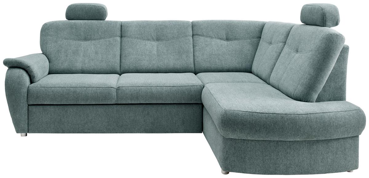 Eckschlafsofa Rosali Mintgrün S: 264x180 Cm - Chromfarben/Mintgrün, MODERN, Textil (264/180cm) - Livetastic
