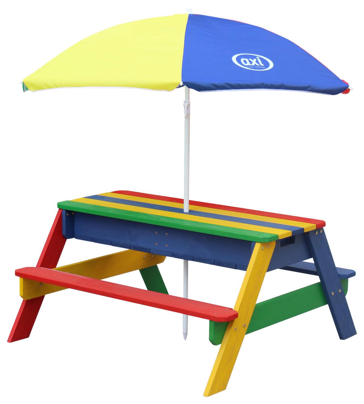 Sand- und Wassertisch A031.004.08 - Blau/Multicolor, KONVENTIONELL, Holz/Kunststoff (97,7/48,7/95cm) - Ambia Garden