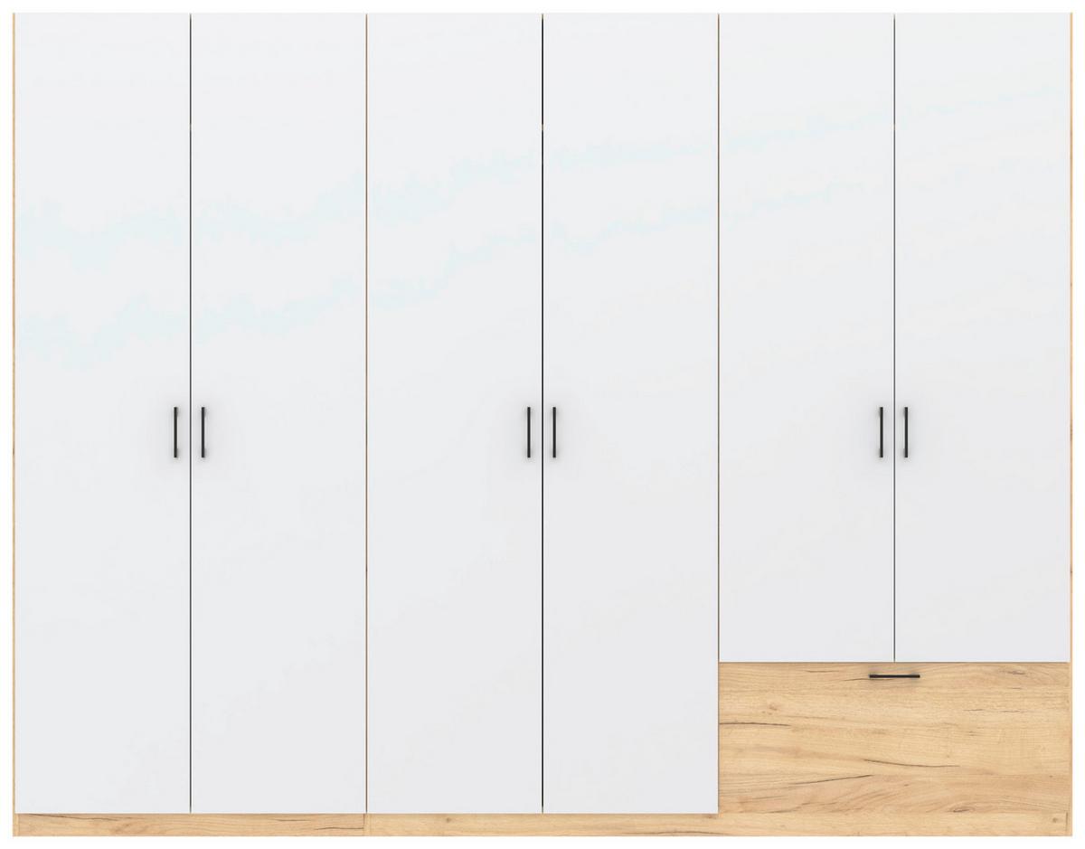 Kleiderschrank Mila - Eiche Artisan/Weiß, KONVENTIONELL, Holzwerkstoff (269/210/54cm)