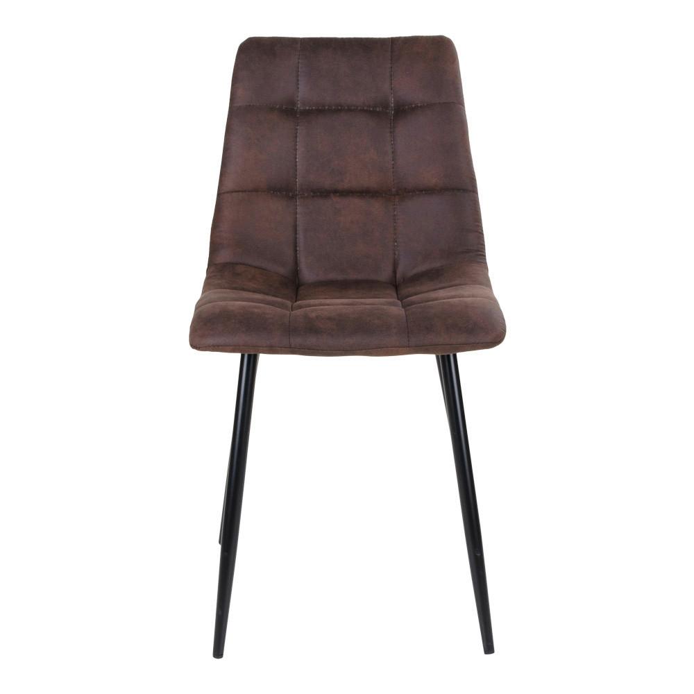 Stuhl-Set Middelfart Dunkelbraun B: 44cm - Dunkelbraun/Schwarz, MODERN, Textil/Metall (44/86/55cm) - MID.YOU