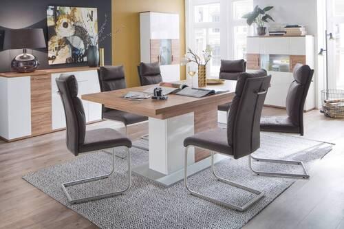 Sideboard 180 cm Luzern Weiß/Eichefarben - Eichefarben/Weiß, Design, Holzwerkstoff (180/86/43cm) - Livetastic