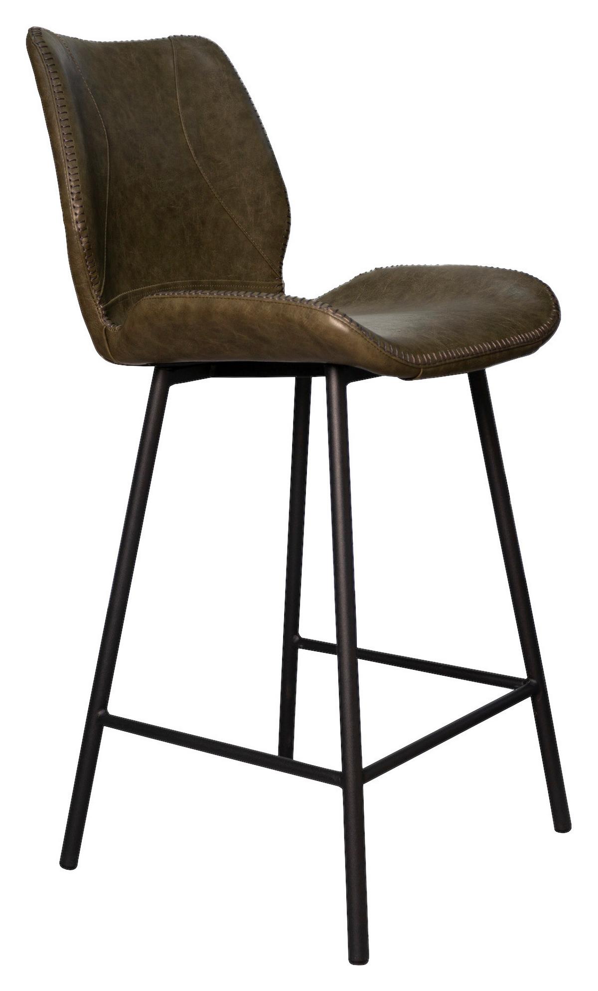 Barhocker-Set Barron - Schwarz/Grün, KONVENTIONELL, Kunststoff/Textil (47/99/55cm) - MID.YOU