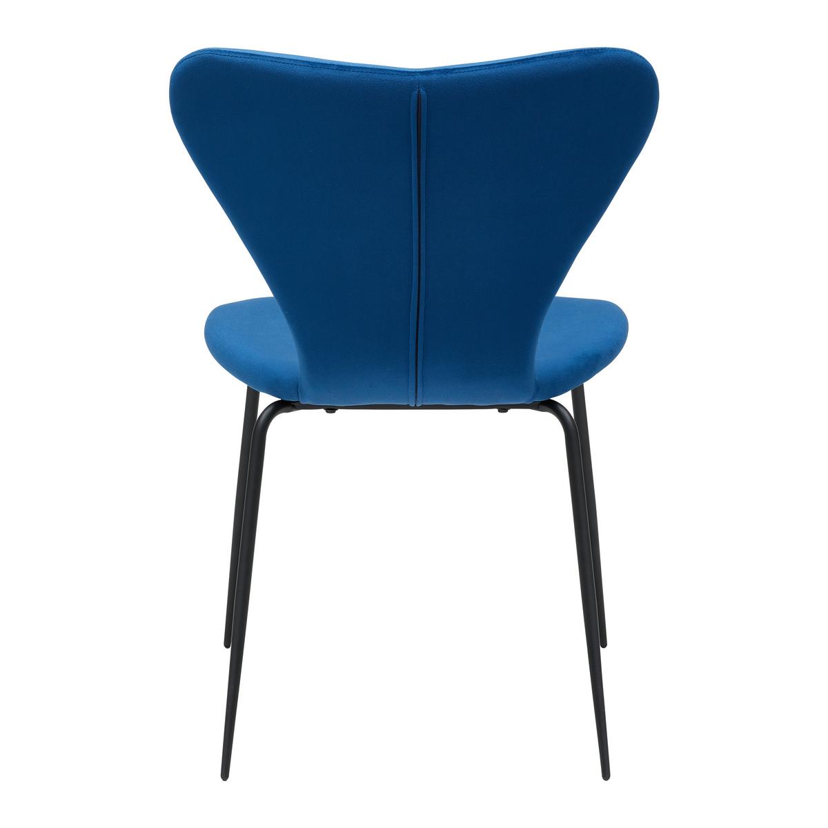 Jedálenská stolička ALICIA tmavá modrá - čierna/tmavomodrá, Modern, kov/drevo (53/82,5/53cm) - Bessagi Home