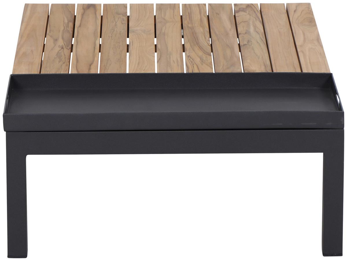 Loungetisch Aus Stahl und Echtholz - Anthrazit/Teakfarben, MODERN, Holz/Metall (102/70/27,5cm) - Siena Garden