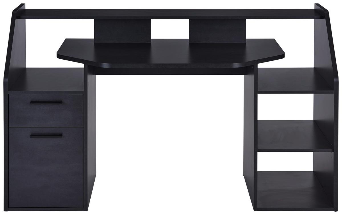 HERNÍ STŮL ENTER - černá/barvy grafitu, Moderní, kompozitní dřevo/plast (160/95,7/71,5cm)