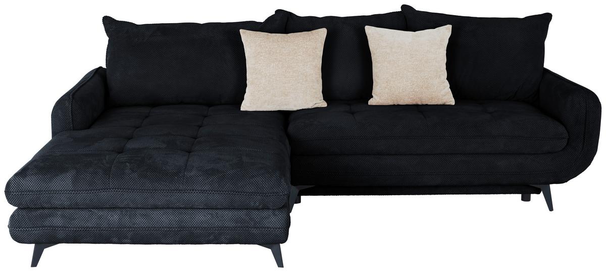 Ecksofa Wave - Schwarz, MODERN, Textil (189/266cm)