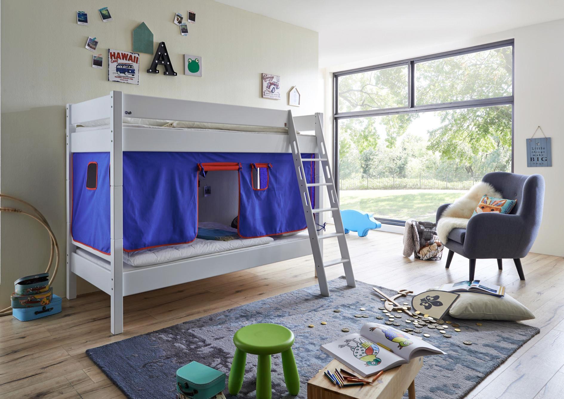 Spielvorhang 3-teilig Blau/ Rot - Blau/Rot, Design, Textil