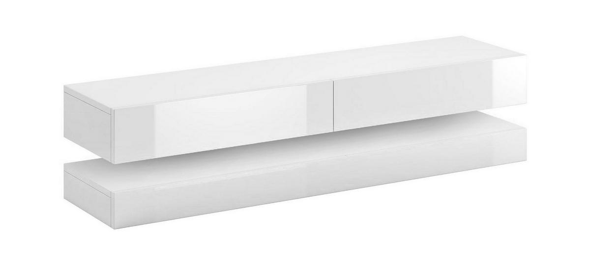 Lowboard TV Stand Fly Weiß B: 140 cm - Weiß, Design, Holzwerkstoff (140/25/33,8cm) - MID.YOU