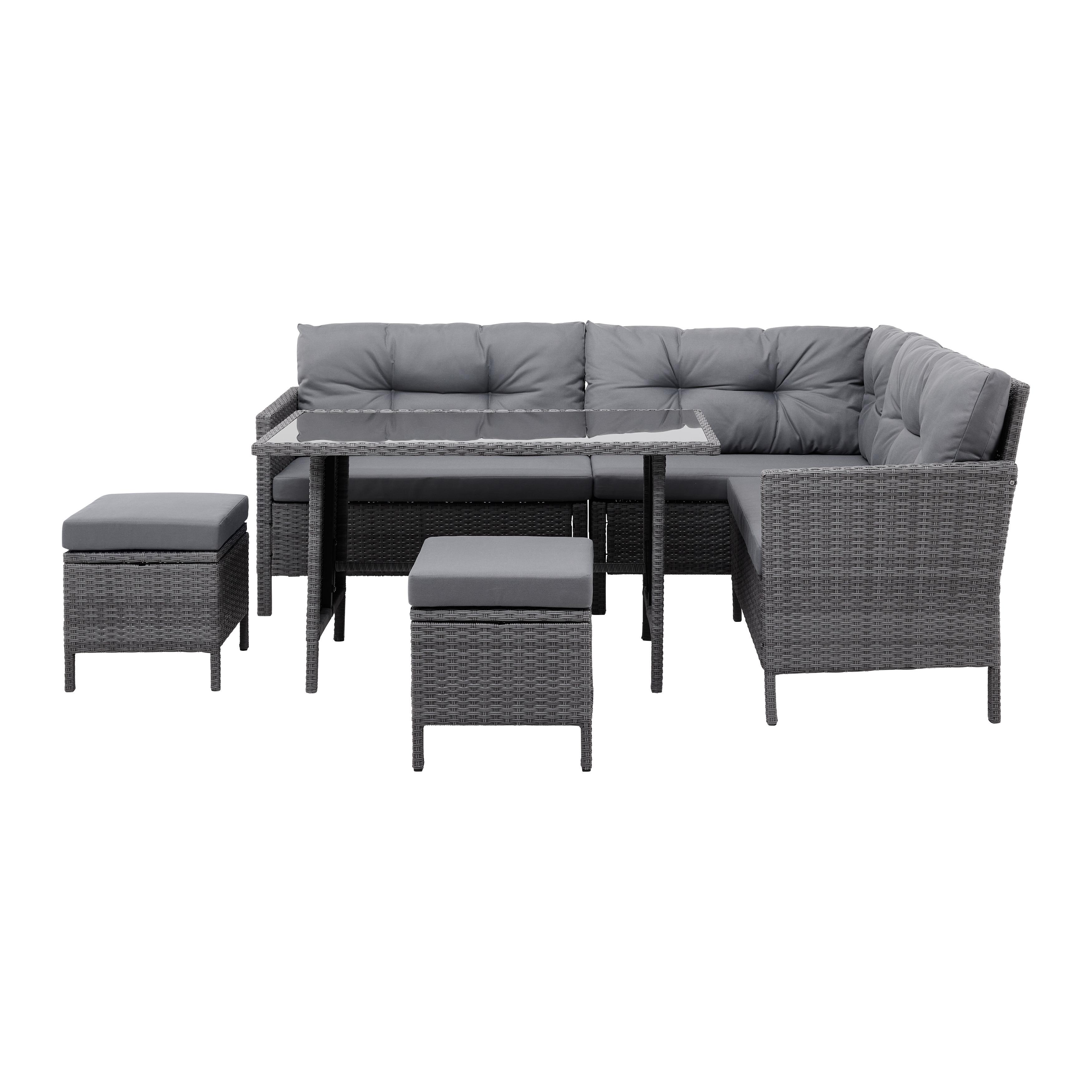 Zahradní Sedací Souprava Jessie - šedá, Moderní, kov/textil - Bessagi Garden