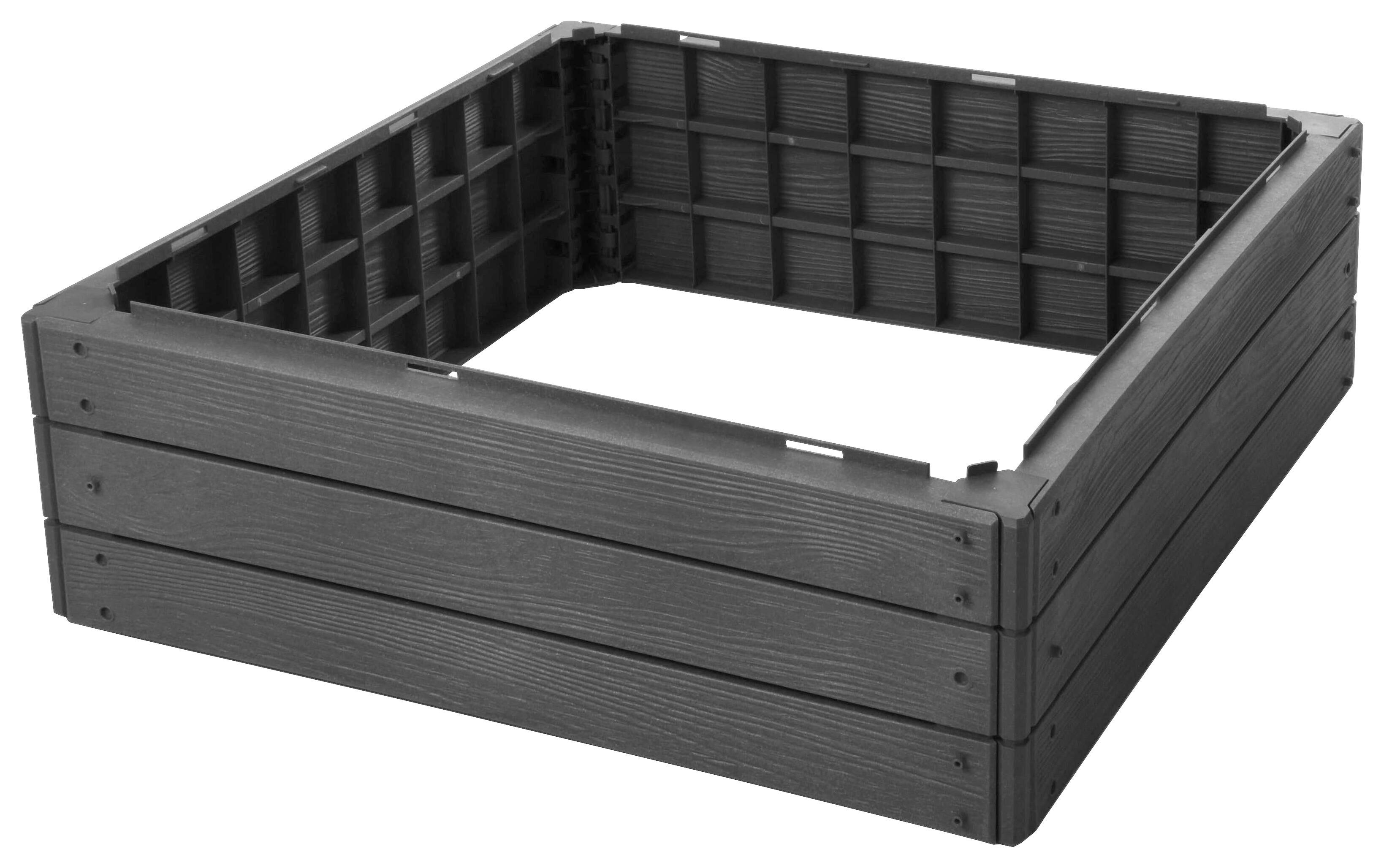 Beeteinfassung Karl - Schwarz, Basics, Kunststoff (75,6/75,6/25cm)