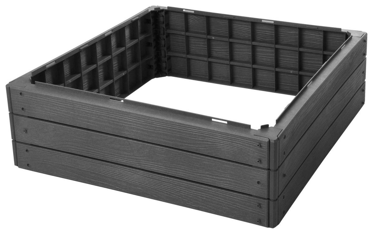 Beeteinfassung Karl - Schwarz, Basics, Kunststoff (75,6/75,6/25cm)