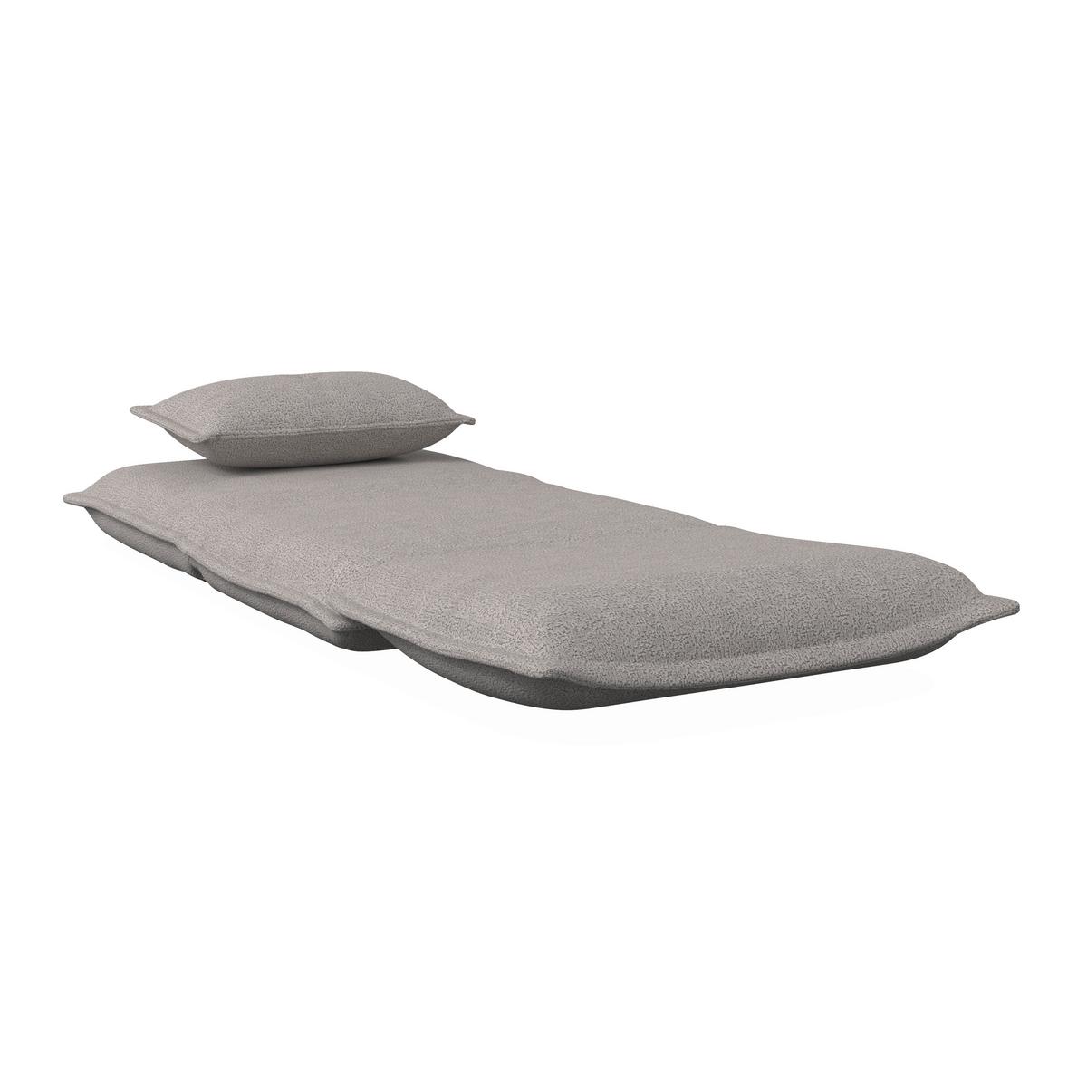 Rozkladacie kreslo TAMARA, svetlosivé buklé, max. 120 kg - svetlosivá, Modern, kov/textil (82/31/69cm) - Bessagi Home