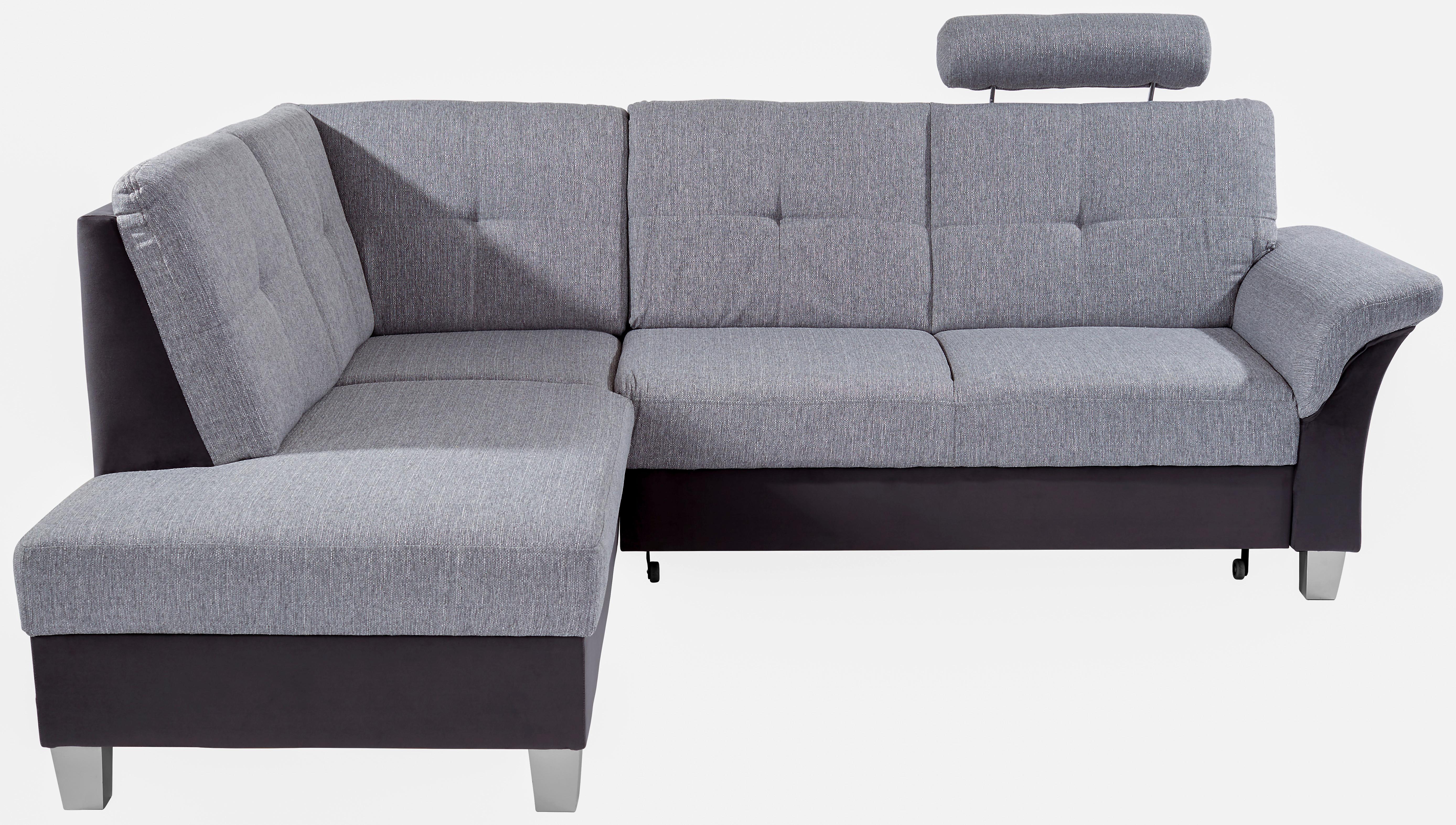 Sarokkanapé Portland - világosszürke/grafitszürke, Konventionell, textil (196/245cm)