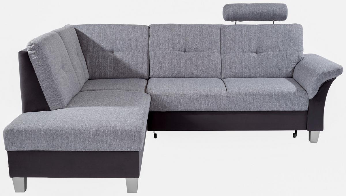 Sarokkanapé Portland - világosszürke/grafitszürke, Konventionell, textil (196/245cm)