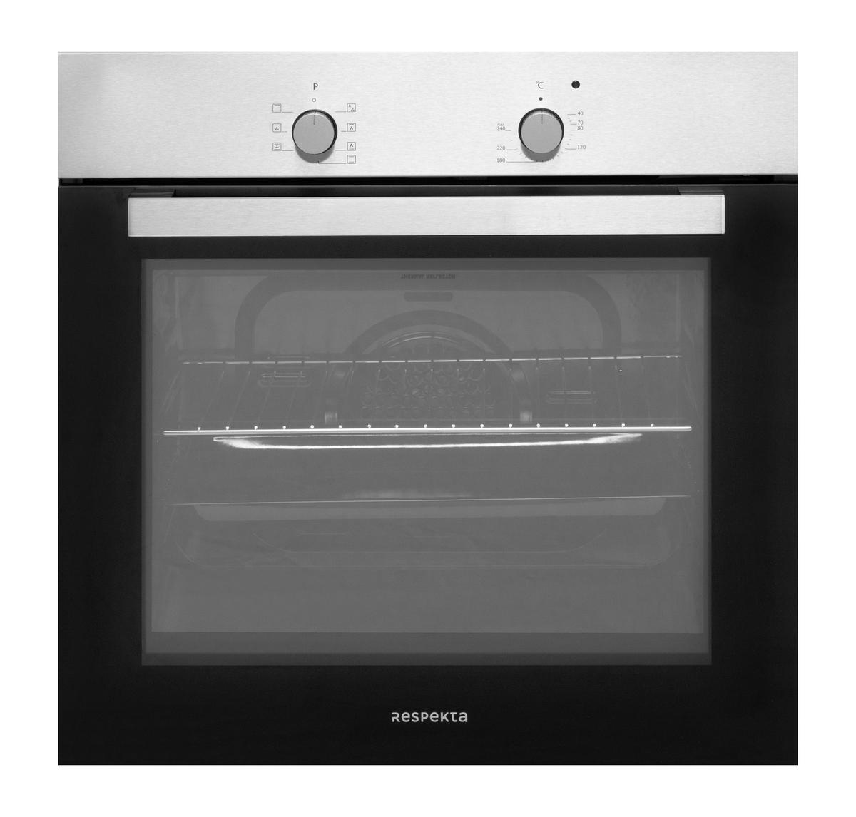 Einbauherd-Set B: 59,5 cm Induktion/ Autark - Edelstahlfarben/Schwarz, Trend, Glas/Metall (59,5/55,5/56,5cm) - Respekta