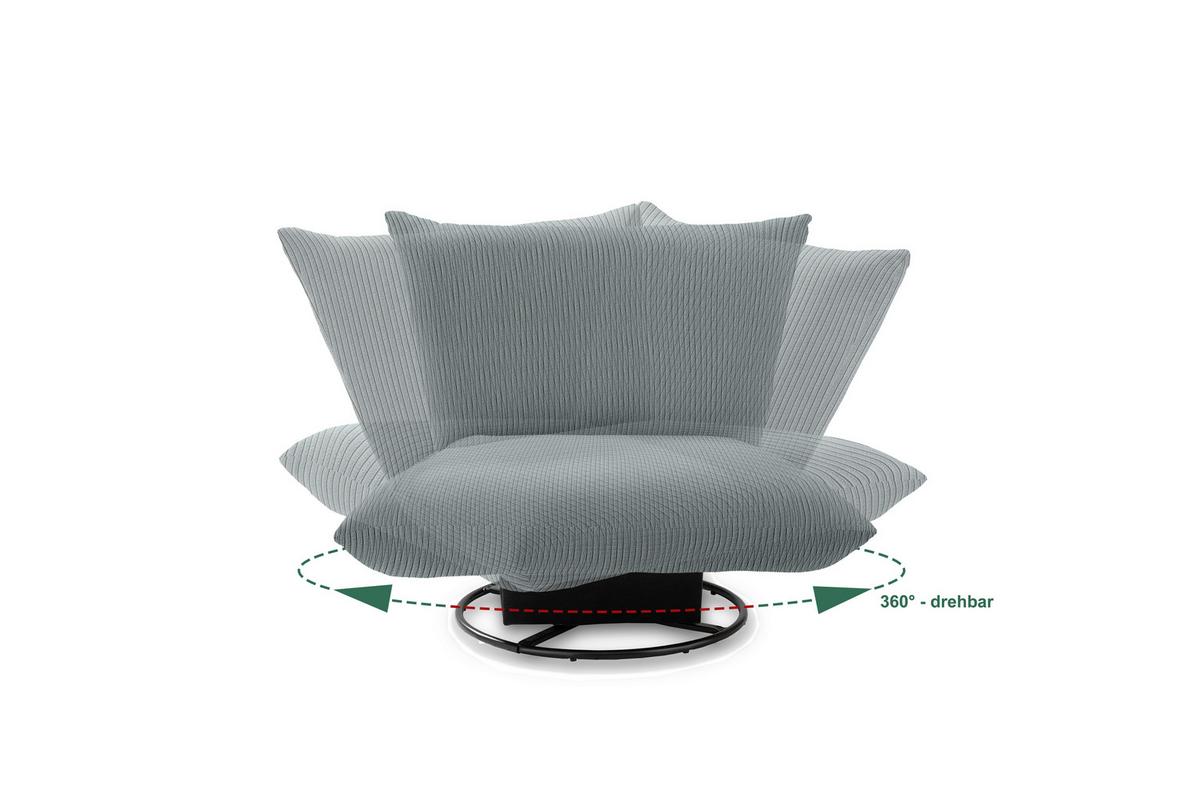 Relaxsessel Cremona Stoffbezug Hellblau - Schwarz/Hellblau, Design, Textil (100/78/96cm) - Livetastic