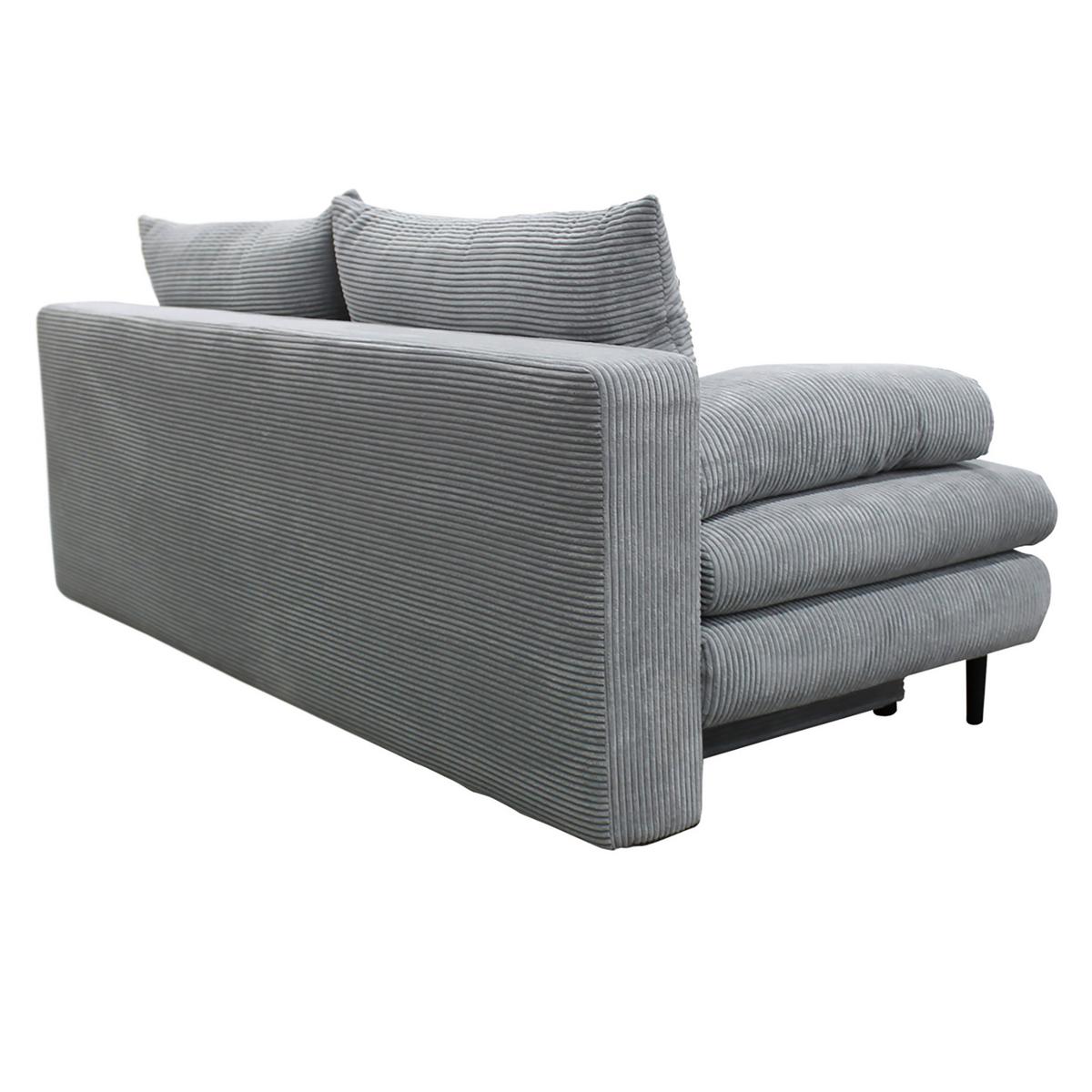 2-sitzer-sofa Mit Schlaffunkt. Fiore Und Bettkasten Hellgrau - Hellgrau/Schwarz, Design, Textil (202/85/99cm) - P & B