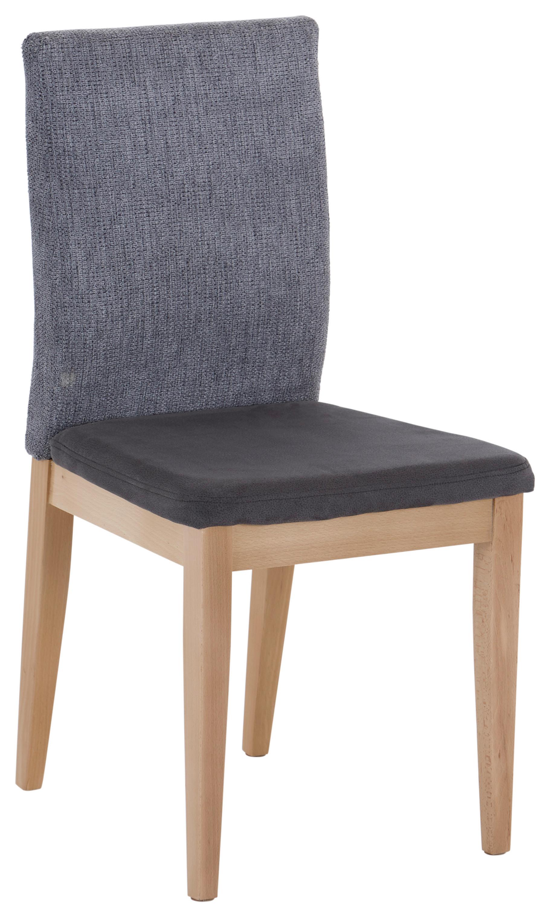 Vierfußstuhl Manzano Grau Gepolstert - Grau, KONVENTIONELL, Holz/Textil (45/90/52cm)