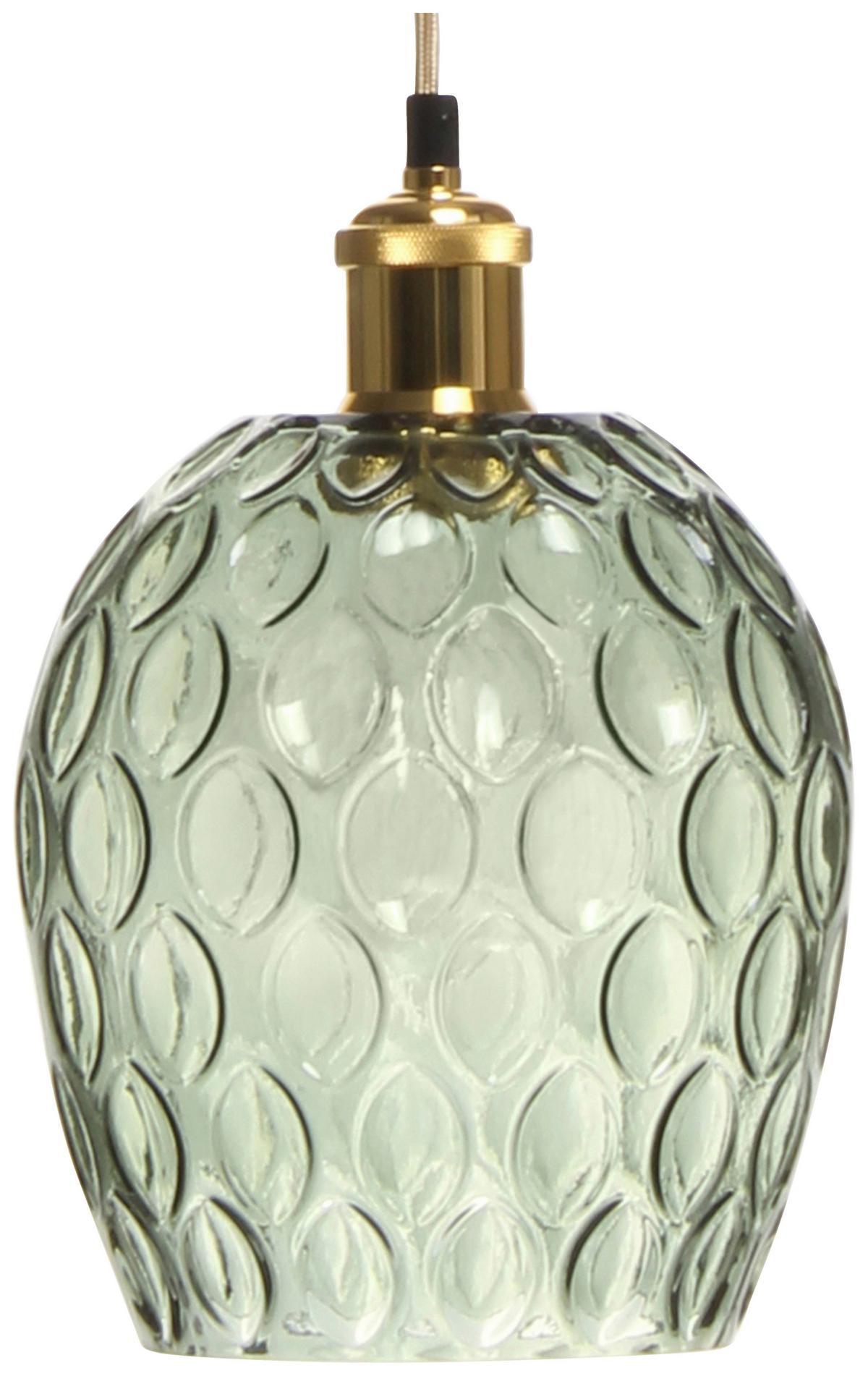 Hängeleuchte Corona Grün B: 18 cm - Grün, Basics, Glas (18/18/27cm) - Kayoom