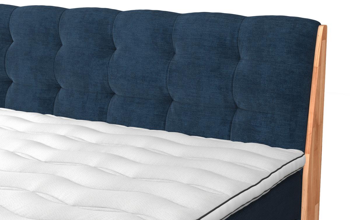 Boxspringbett Boxspring Bed Melissa - Blau/Schwarz, Natur, Textil (180/200cm)