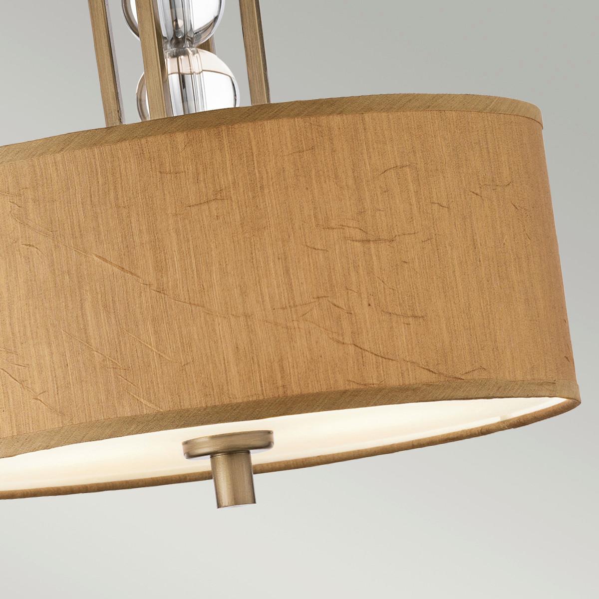 Deckenleuchte Kl-Celestial-Sf - Bronzefarben, Natur, Glas/Textil (38.1/34.9cm) - Elstead Lighting