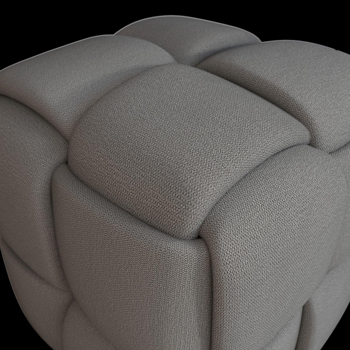 Taburet ELLA tmavá sivá bouclé - čierna/tmavosivá, Modern, drevo/textil (45/45/45cm) - Bessagi Home