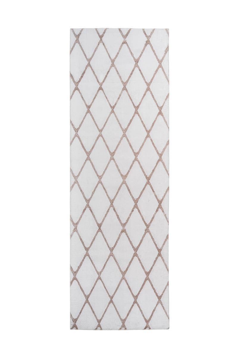 Teppich Läufer Weiß/Rosa Vivica 80x250 cm - Rosa/Weiß, Design, Textil (80/250cm) - Kayoom