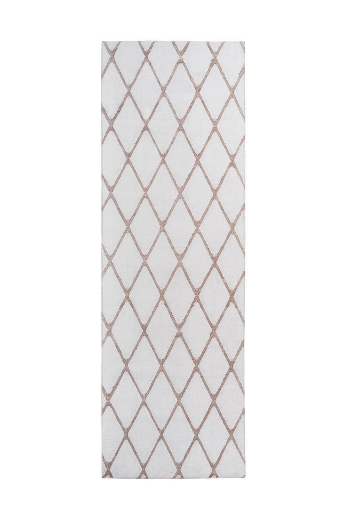 Teppich Läufer Weiß/Rosa Vivica 80x250 cm - Rosa/Weiß, Design, Textil (80/250cm) - Kayoom