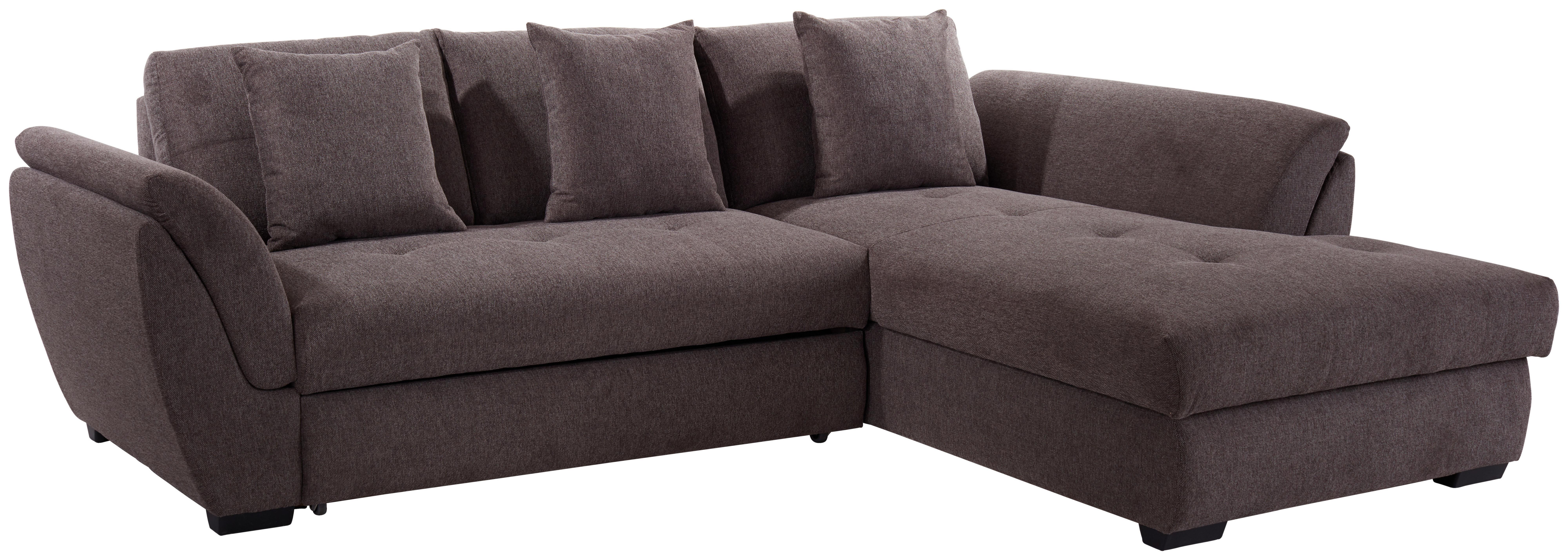 Rohová sedačka BERISSO, pravá, hnedá - hnedá, Design, textil/plast (278/187cm) - Ondega