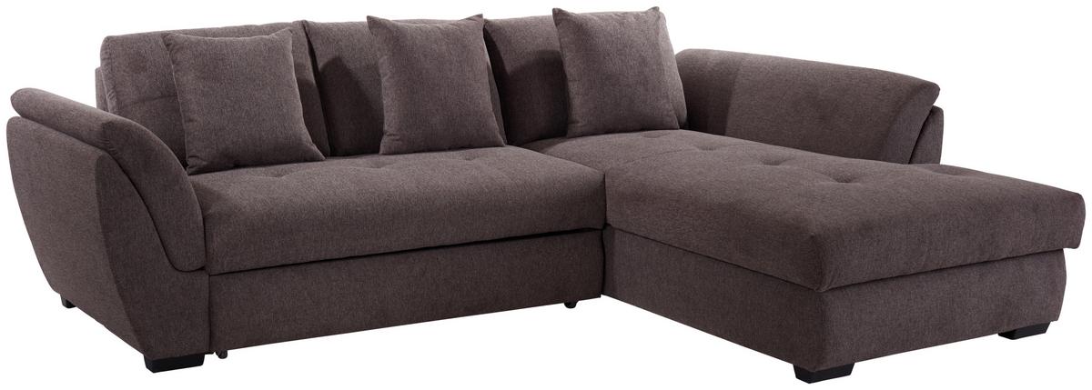 Rohová sedačka BERISSO, pravá, hnědá - hnědá, Design, textil/plast (278/187cm) - Ondega