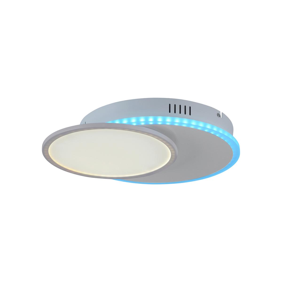 LED-Deckenleuchte Arenda L: 45 cm dimmbar mit Farbwechsler - Weiß, Design, Kunststoff/Metall (45/33/7,5cm)