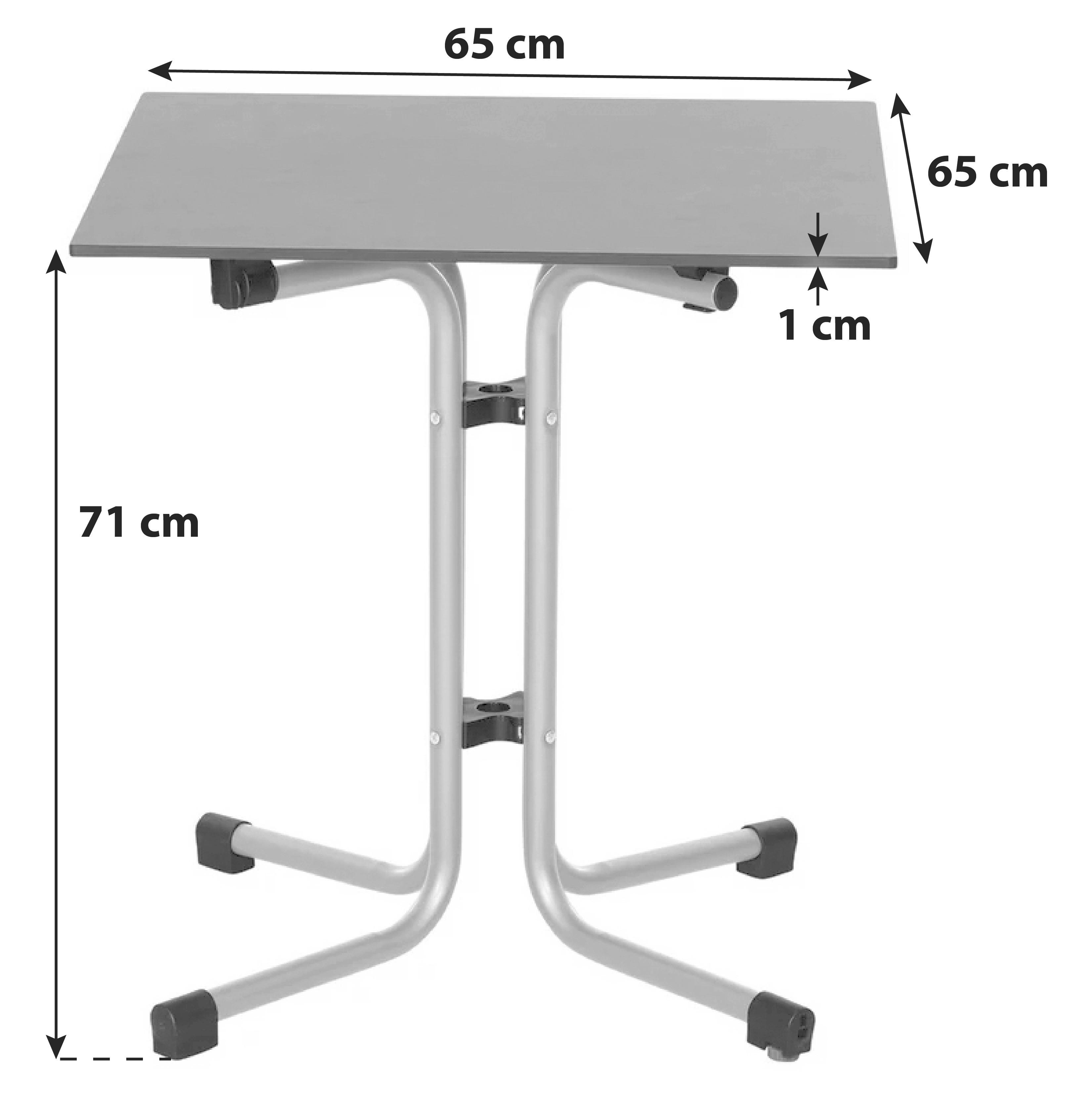 Gartentisch Klappbar Metall/holzwerkstoff L 65 Cm - Anthrazit/Silberfarben, KONVENTIONELL, Holzwerkstoff/Kunststoff (65/65/71cm) - Siena Garden