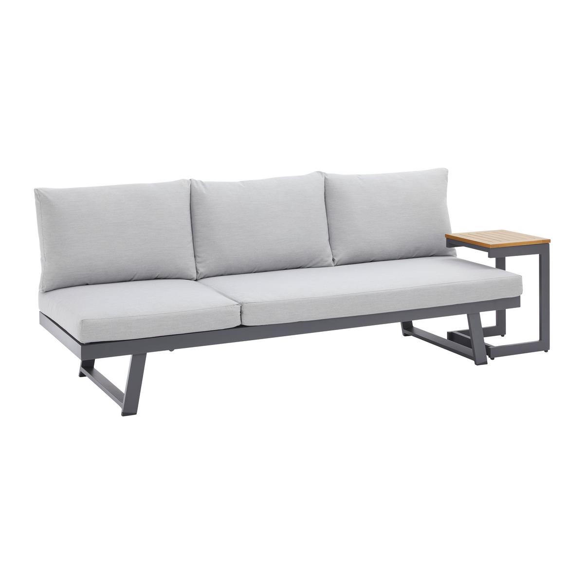 Záhradná lavica LOAN - sivá/antracitová, Modern, kov/drevo (210/84/78cm) - Bessagi Garden