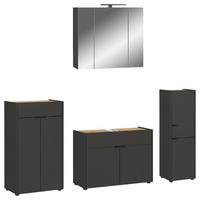 Badezimmer Forano Graphitfarben/eichefarben - Eichefarben/Schwarz, MODERN, Holzwerkstoff (200cm) - Germania