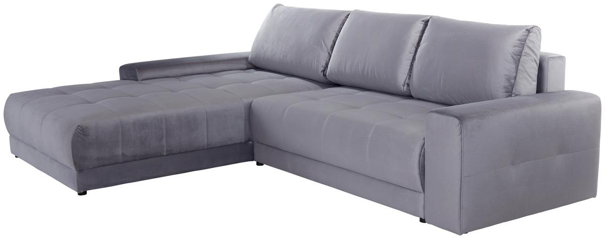 Rohová sedačka ADRIA, oboustranná, šedý samet - šedá, Moderní, textil (213/308cm) - Luca Bessoni